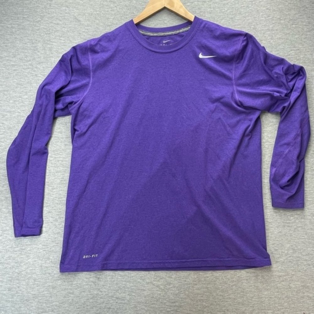 NIKE Dri-Fit Mens Purple Long sleeve Pullover Size Large